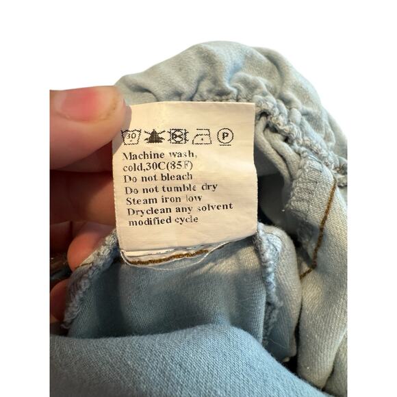 Vintage Style Light Wash Denim Jumpsuit Small Sleeveless V-Neck Casual Romper - Picture 9 of 9